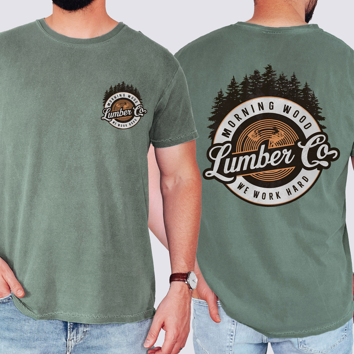 Morning Wood Lumber, Funny, Dad, Father's Day, Husband, Brother, Guy Gift, Comfort Colors T-Shirt