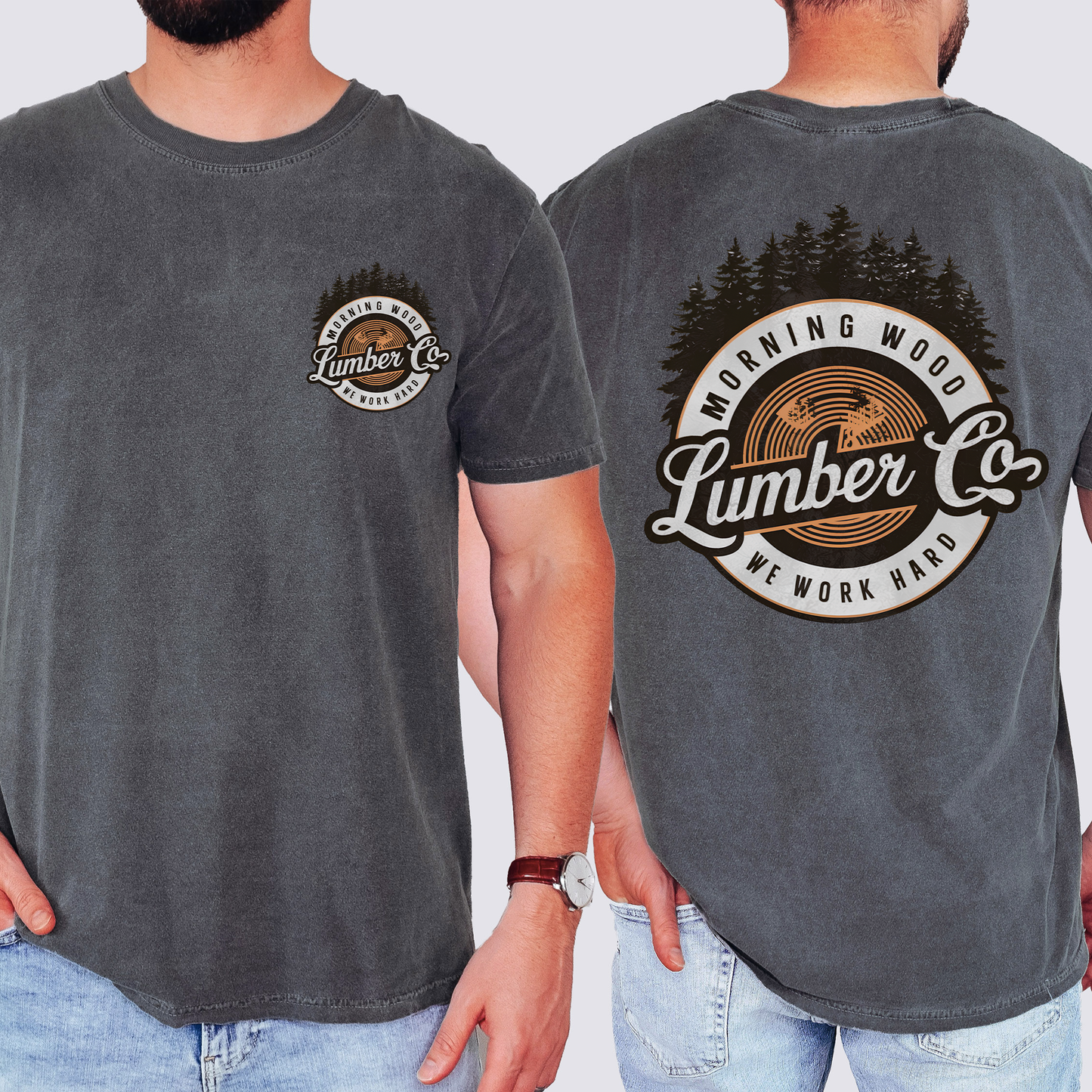 Morning Wood Lumber, Funny, Dad, Father's Day, Husband, Brother, Guy Gift, Comfort Colors T-Shirt