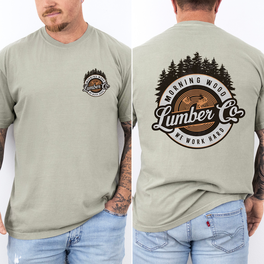 Morning Wood Lumber, Funny, Dad, Father's Day, Husband, Brother, Guy Gift, Comfort Colors T-Shirt