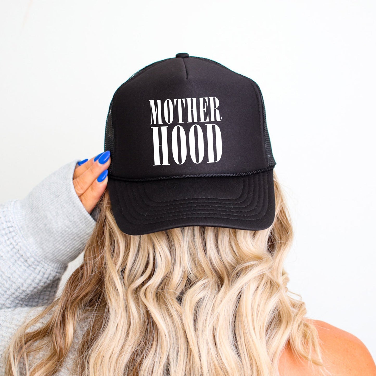 Mother Hood, Sassy, Funny, Black Snapback Trucker Hat