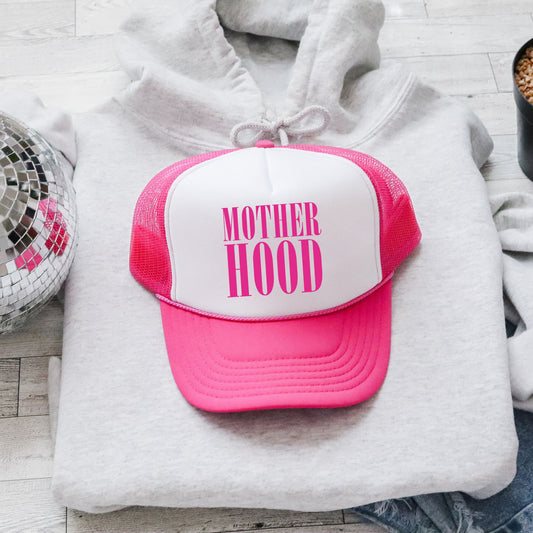 Mother Hood, Sassy, Funny, Bright Pink Snapback Trucker Hat