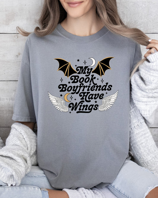 My Book Boyfriends Have Wings, ACOTAR, Bat Boys, SJM, Velaris, Rhysand, Azriel, Cassian Tshirt Comfort Colors T-Shirt