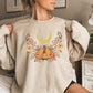Mystical Moth and Moon, Enchanted Floral Night Sky Sweatshirt