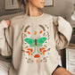 Mystical Moth and Moon, Enchanted Floral Night Sky Sweatshirt