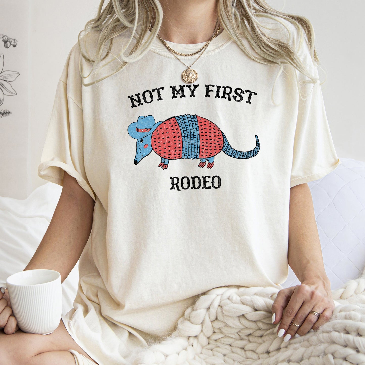 Not My First Rodeo, Cowboy Armadillo, Cute, Tshirt Comfort Colors T-Shirt