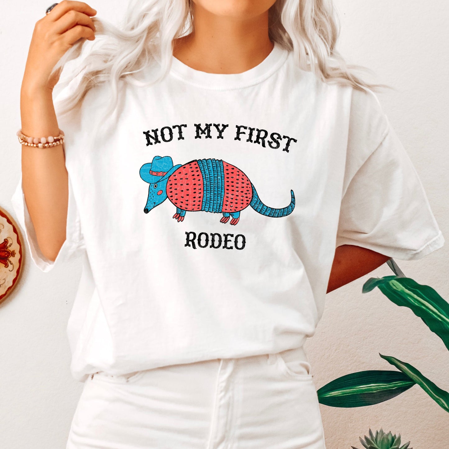 Not My First Rodeo, Cowboy Armadillo, Cute, Tshirt Comfort Colors T-Shirt