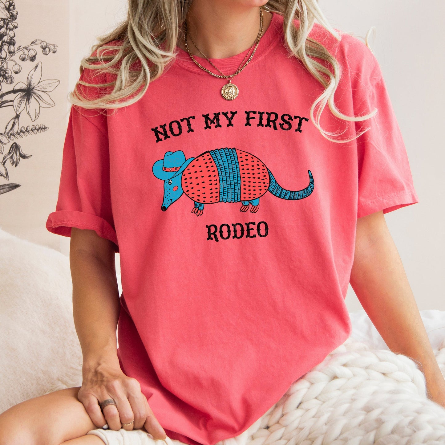 Not My First Rodeo, Cowboy Armadillo, Cute, Tshirt Comfort Colors T-Shirt
