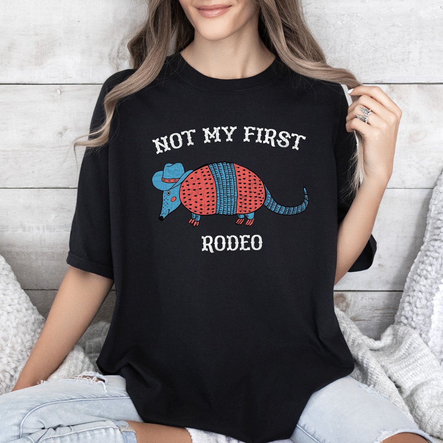 Not My First Rodeo, Cowboy Armadillo, Cute, Tshirt Comfort Colors T-Shirt