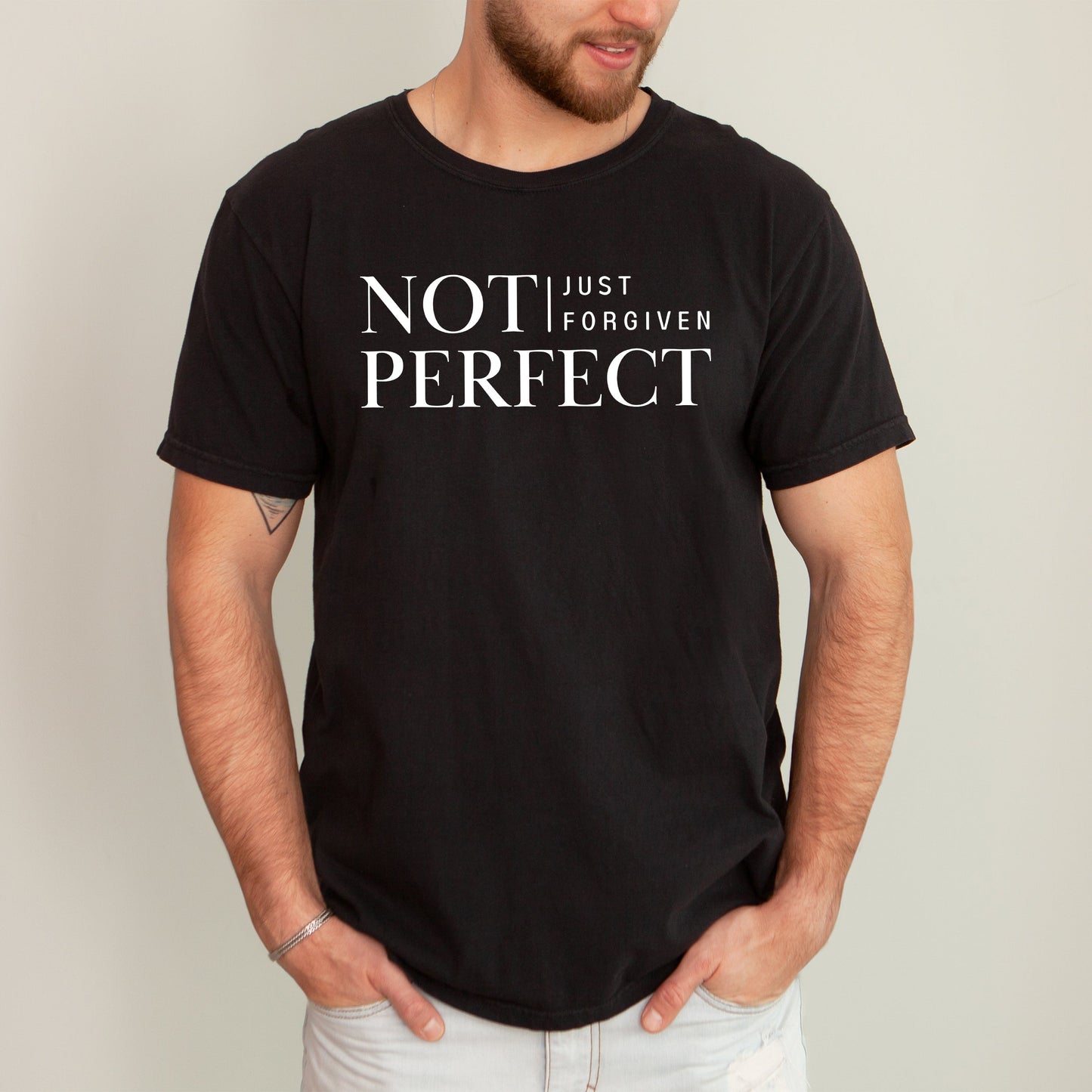 Not Perfect, Just Forgiven, Jesus, Christian, Religious, Gospel, Faith Tshirt Comfort Colors T-Shirt
