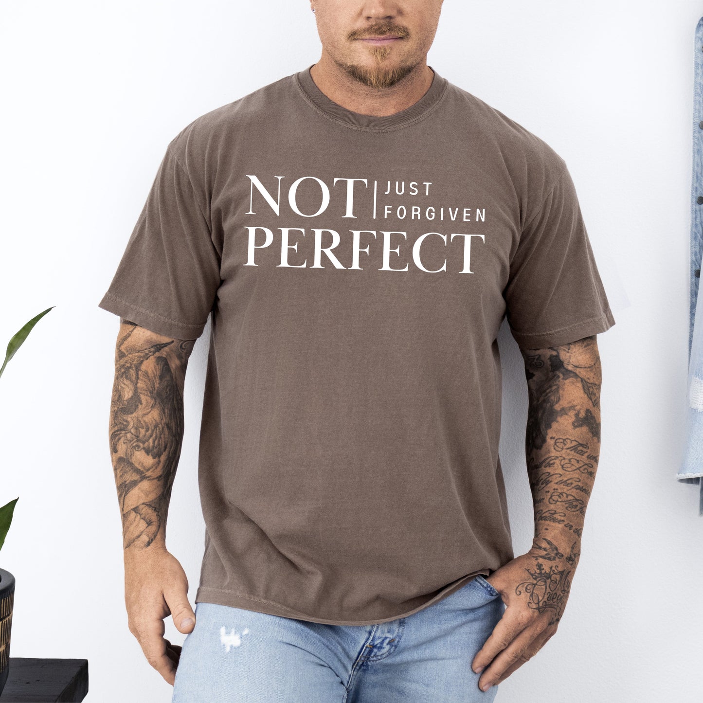 Not Perfect, Just Forgiven, Jesus, Christian, Religious, Gospel, Faith Tshirt Comfort Colors T-Shirt