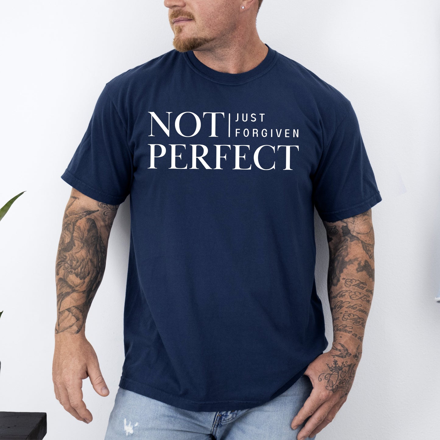 Not Perfect, Just Forgiven, Jesus, Christian, Religious, Gospel, Faith Tshirt Comfort Colors T-Shirt