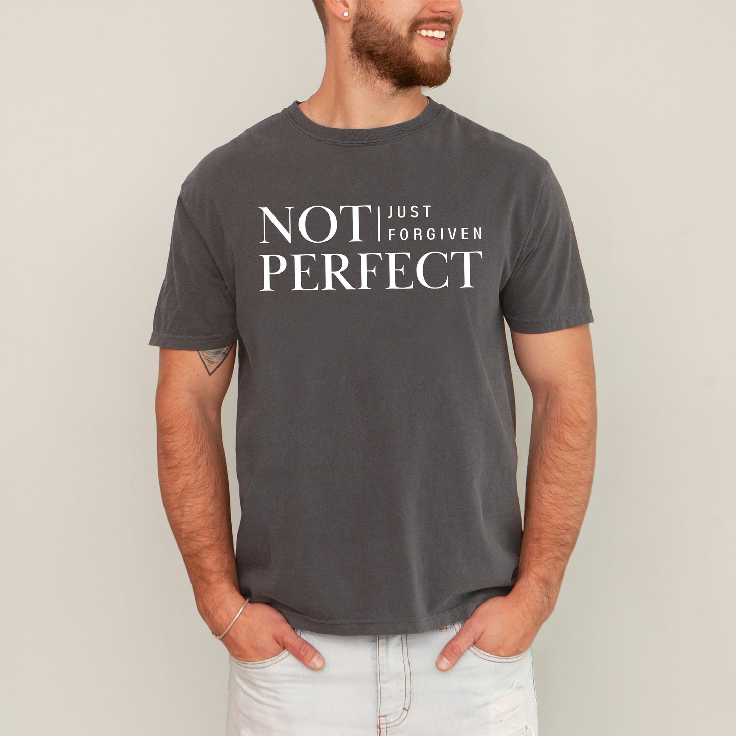 Not Perfect, Just Forgiven, Jesus, Christian, Religious, Gospel, Faith Tshirt Comfort Colors T-Shirt