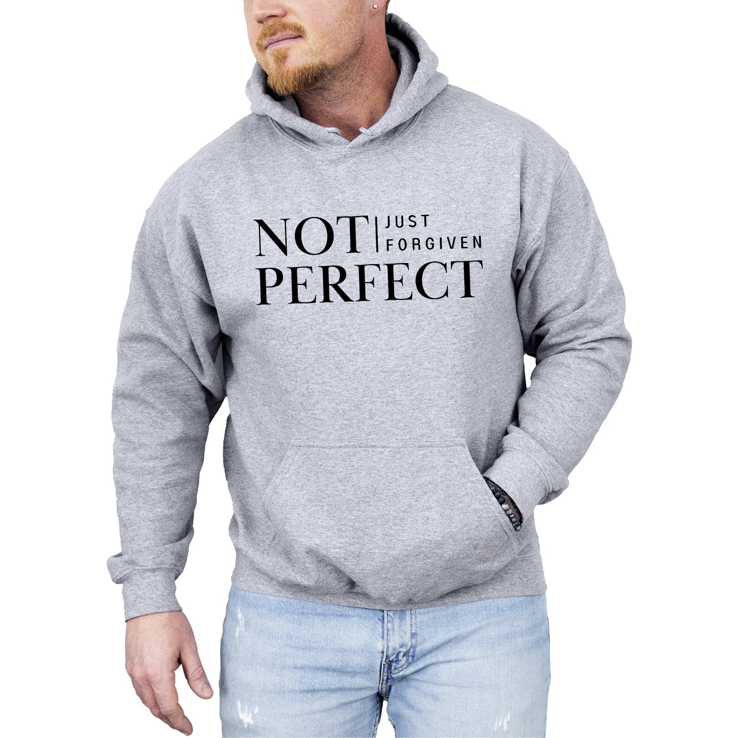 Not Perfect, Just Forgiven, Jesus, Christian, Religious, Gospel, Faith Hoodie, Hooded Sweatshirt