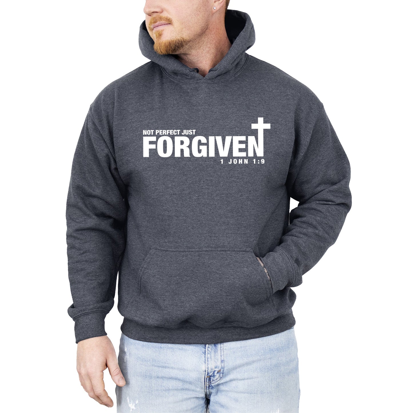 Not Perfect, Just Forgiven, John, Jesus, Christian, Religious, Gospel, Faith Hoodie, Hooded Sweatshirt