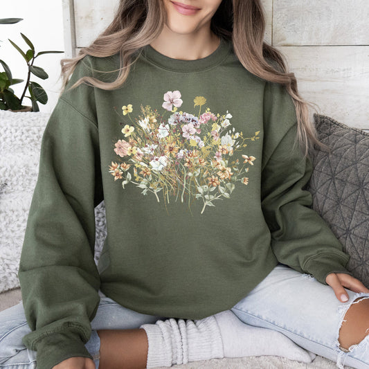 Meadow, Pressed Flowers Sweatshirt