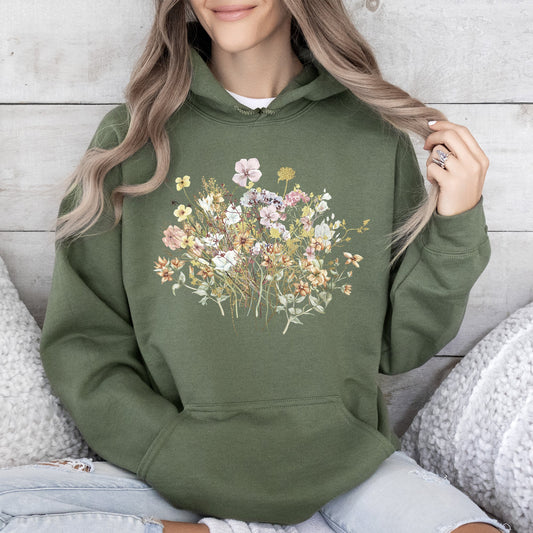 Meadow, Pressed Flowers Hoodie