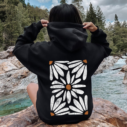 Boho Daisy Floral Hoodie