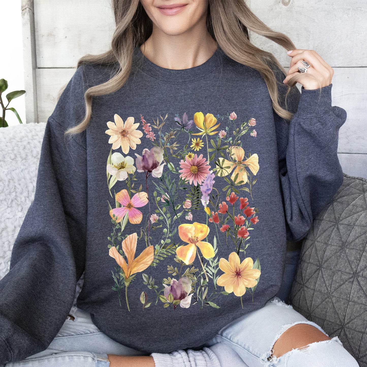 Mountain Meadow Pressed Flowers Sweatshirt
