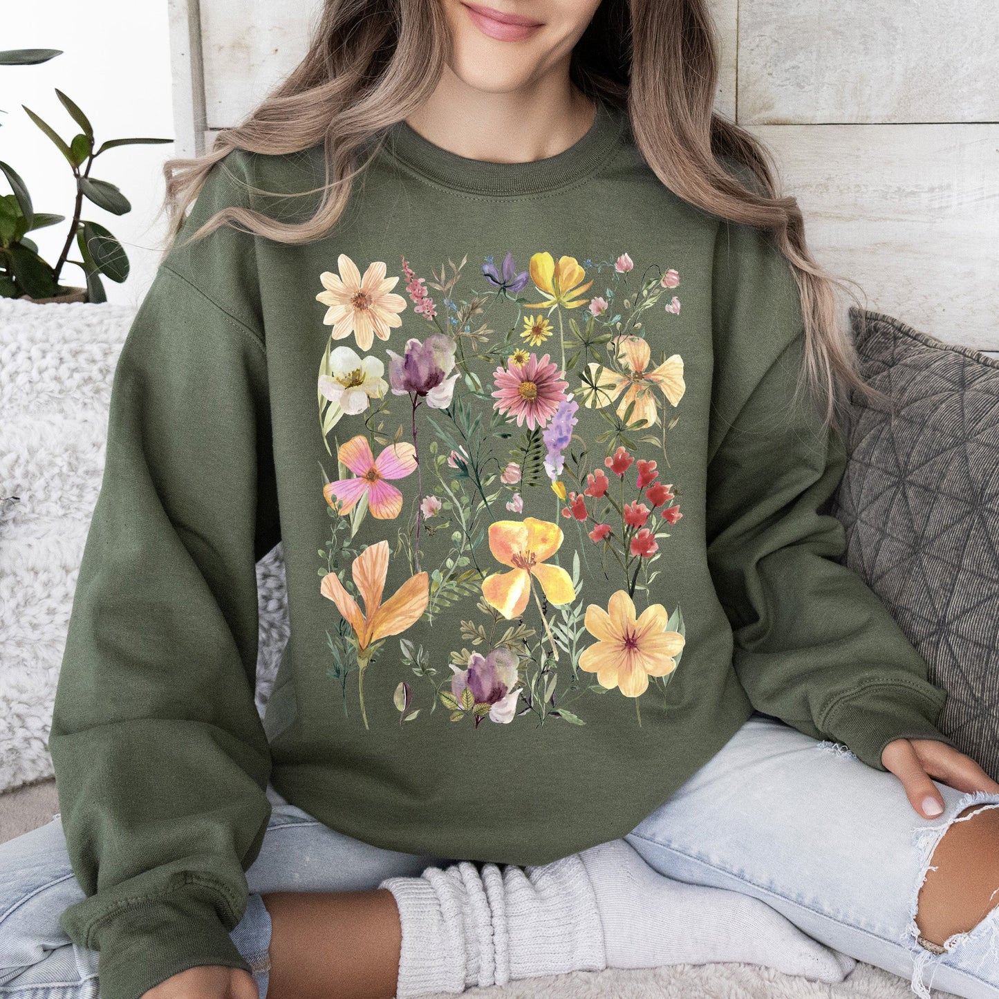 Mountain Meadow Pressed Flowers Sweatshirt