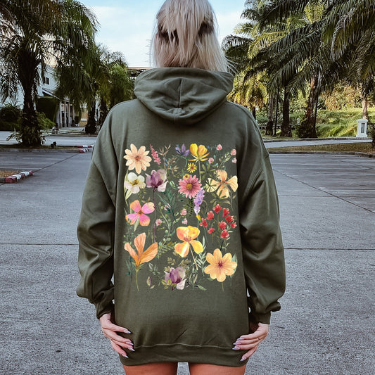 Mountain Meadow Pressed Flowers Hoodie