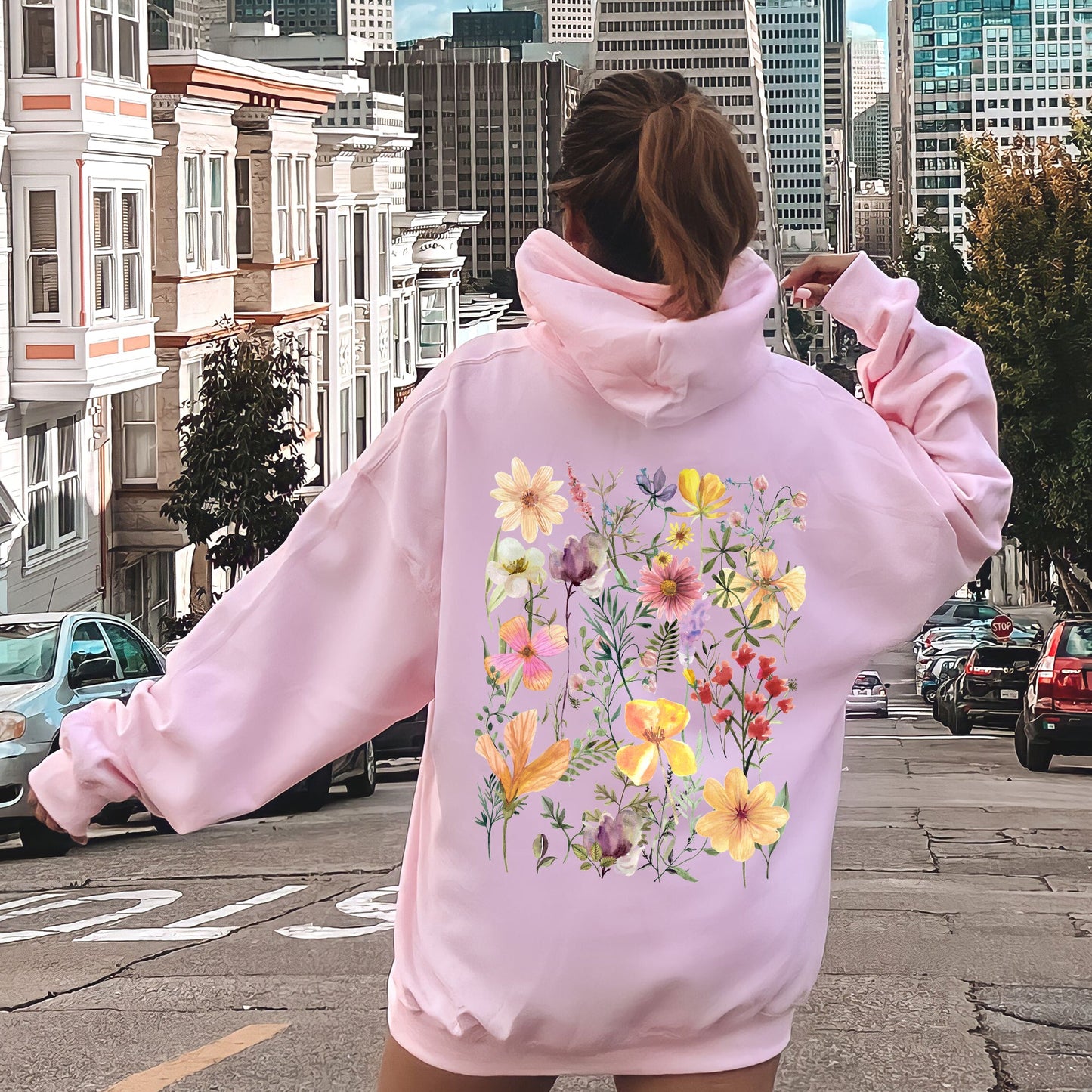 Mountain Meadow Pressed Flowers Hoodie