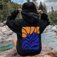 Floral Design, Flowers, Bold Blues And Oranges Hoodie