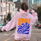 Floral Design, Flowers, Bold Blues And Oranges Hoodie