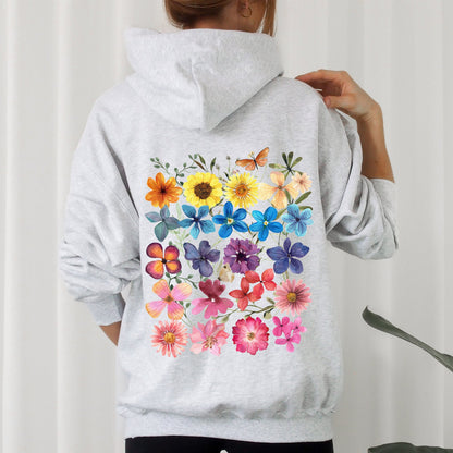 Bright Pressed Flowers Hoodie