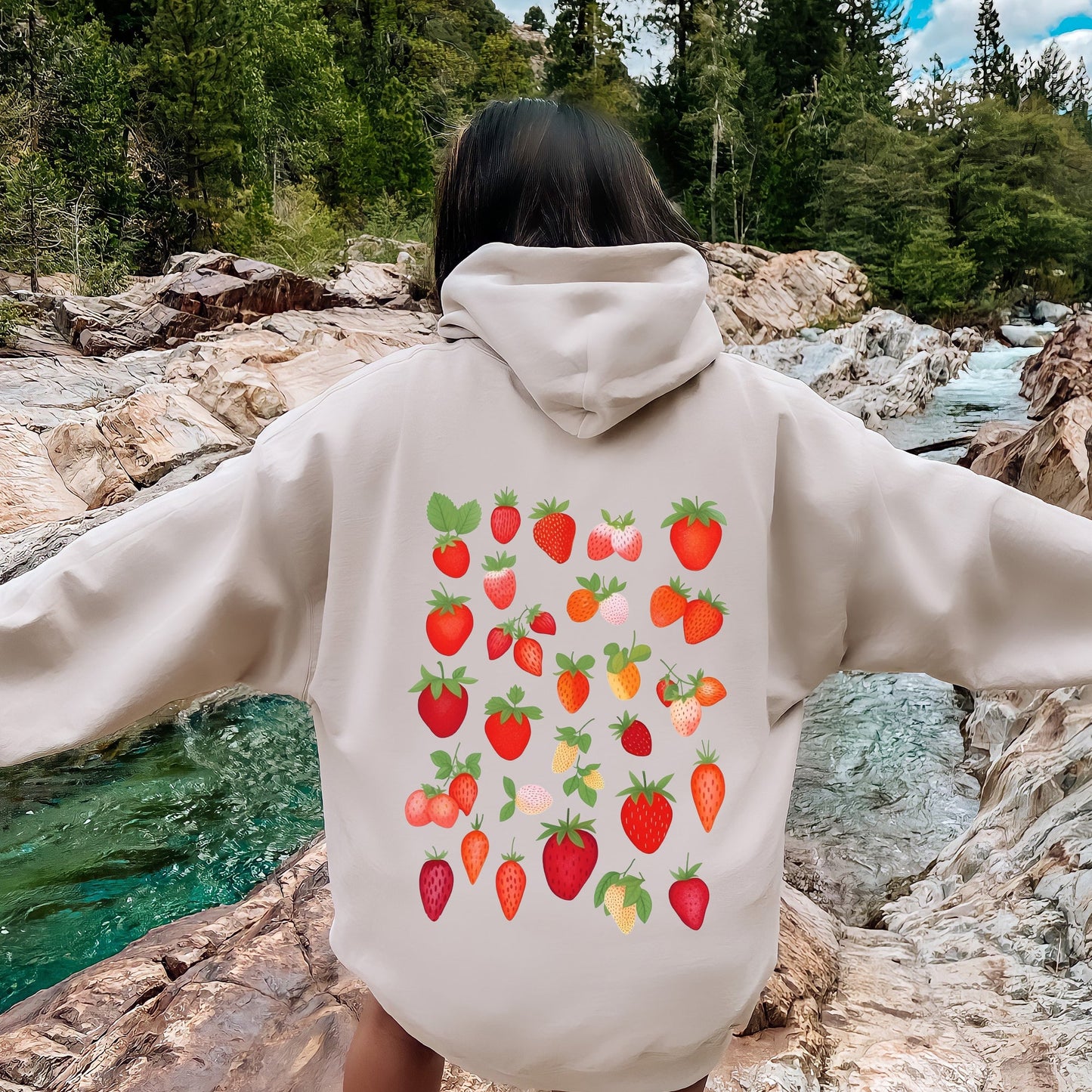 Sweet Strawberry Delight, Juicy Fruit, Berry Hoodie