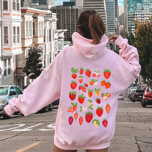 Sweet Strawberry Delight, Juicy Fruit, Berry Hoodie