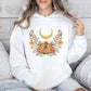 Mystical Moth and Moon, Enchanted Floral Night Sky Hoodie