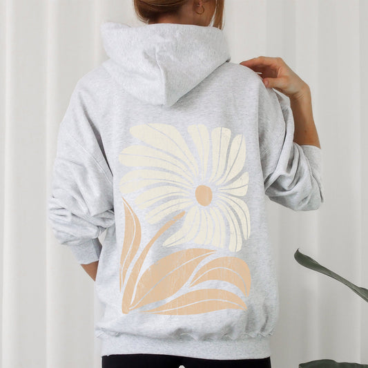 Retro Flower, Bold Floral, Boho Hoodie