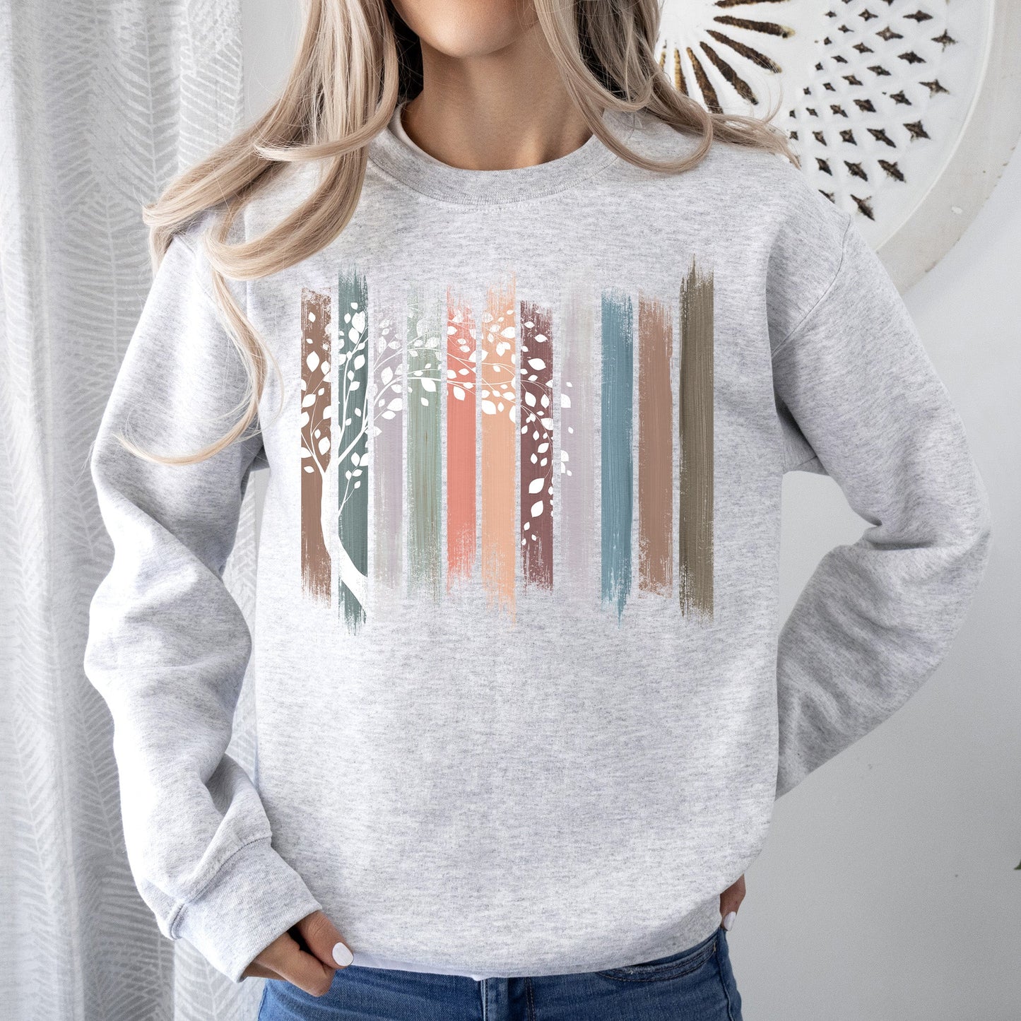 Botanical Stripes Tree Sweatshirt