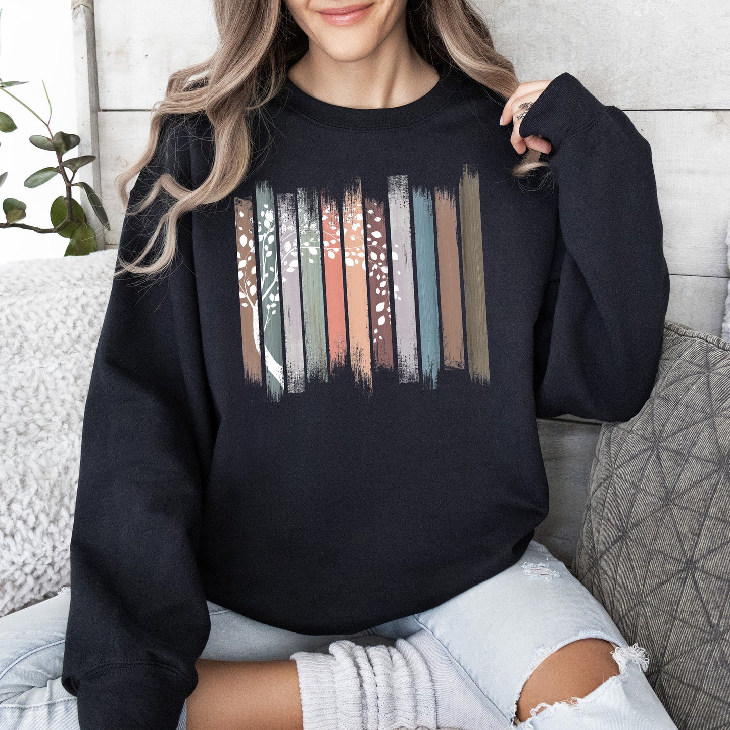 Botanical Stripes Tree Sweatshirt