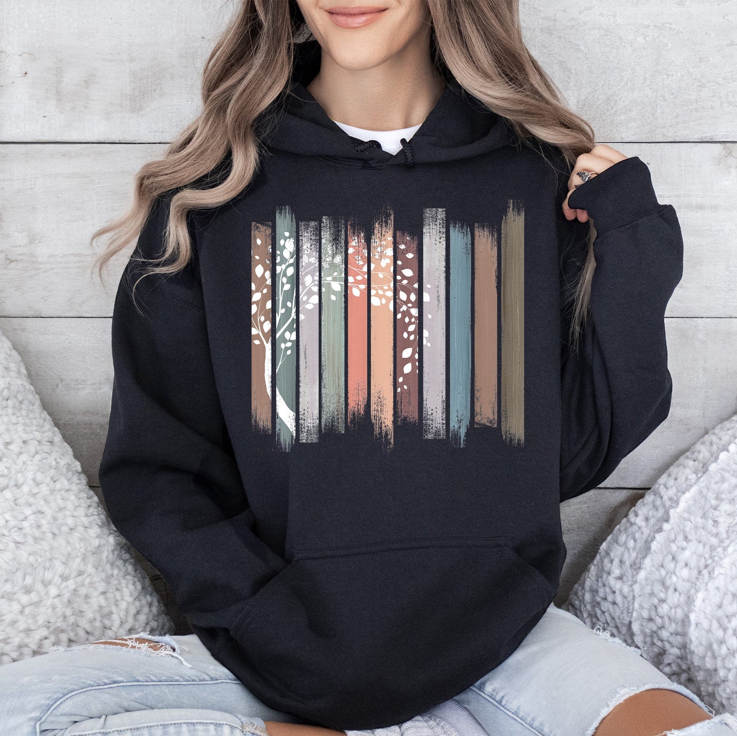 Botanical Stripes Tree Hoodie