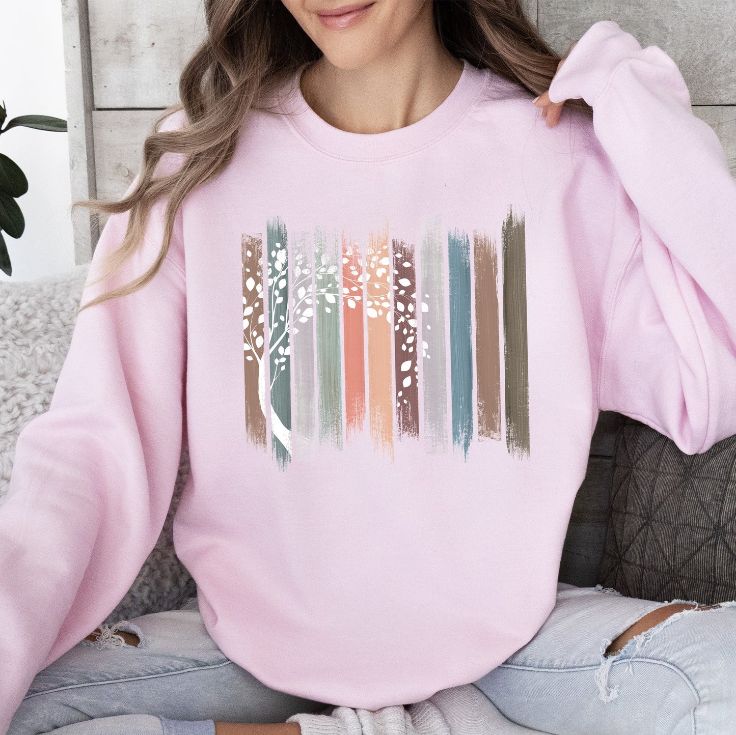 Botanical Stripes Tree Sweatshirt