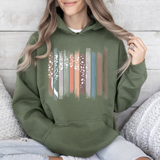 Botanical Stripes Tree Hoodie