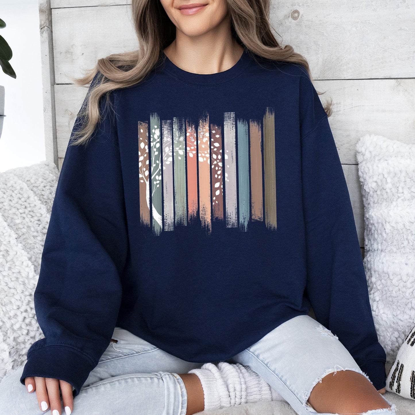 Botanical Stripes Tree Sweatshirt