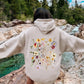 Clover Meadow Pressed Flower Hoodie
