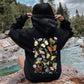 Butterfly Garden, Vibrant Floral and Butterfly Print Hoodie