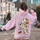Butterfly Garden, Vibrant Floral and Butterfly Print Hoodie