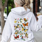 Butterfly Garden, Vibrant Floral and Butterfly Print Hoodie