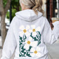 Boho Art Nouveau Flowers, Bold Design Hoodie