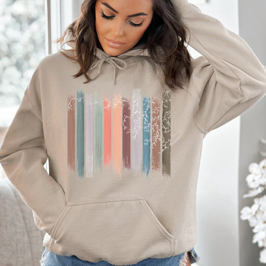 Trailing Vines, Nature, Botanical Stripes Hoodie