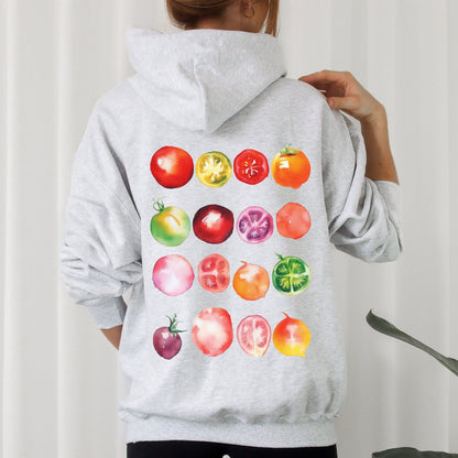 Ripe Tomato Print, Garden Fresh Hoodie