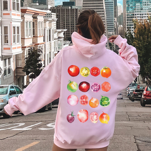 Ripe Tomato Print, Garden Fresh Hoodie