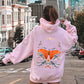 Celestial Garden Tale, Moth, Moon, and Flowers Hoodie