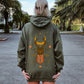 Mystical Animal, Fern, Botanical Floral Hoodie