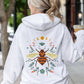 Honey Bee, Forest Moon, Botanical Design Hoodie