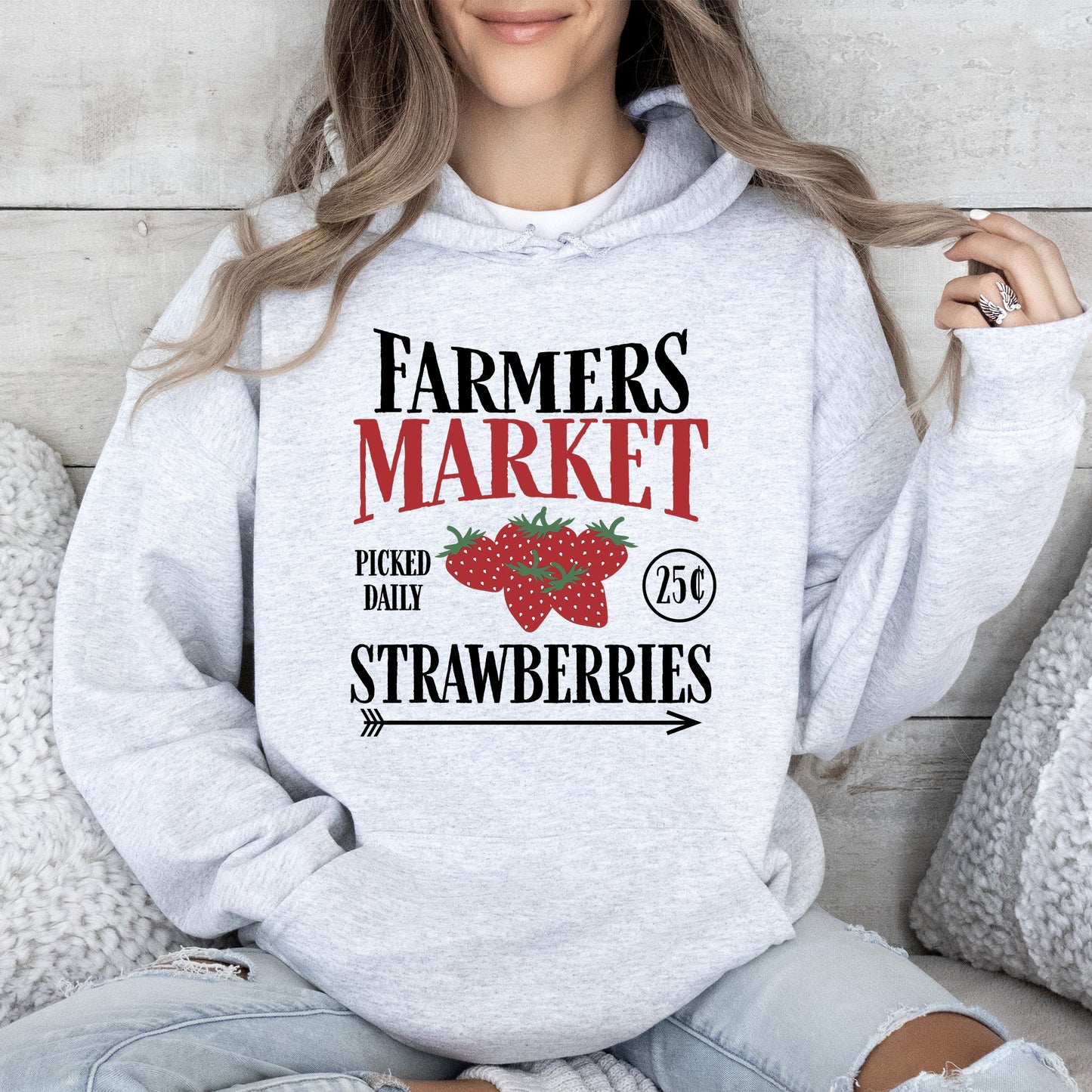 Farmers Market, Fresh Strawberries. Berries, Farm Life Hoodie